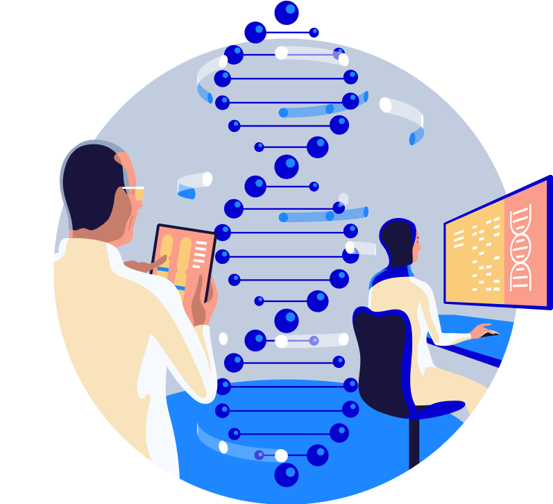 DNA Analyzing Illustrion