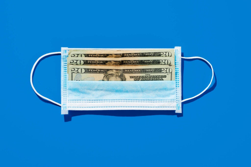 Surgical Mask with bank notes