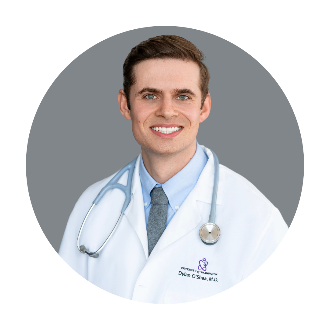 Dr. Dylan O'Shea, Primary Care Provider at Color Health, smiling in a white coat with a stethoscope.
